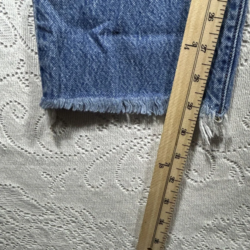 Levis 501 Jeans Mens 31x27 Distressed Button Fly Raw Hem Denim Pants